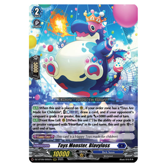 Toys Monster, Blavyloss DZ-BT09/005EN card from the Cardfight!! Vanguard set Super Brave Detonation