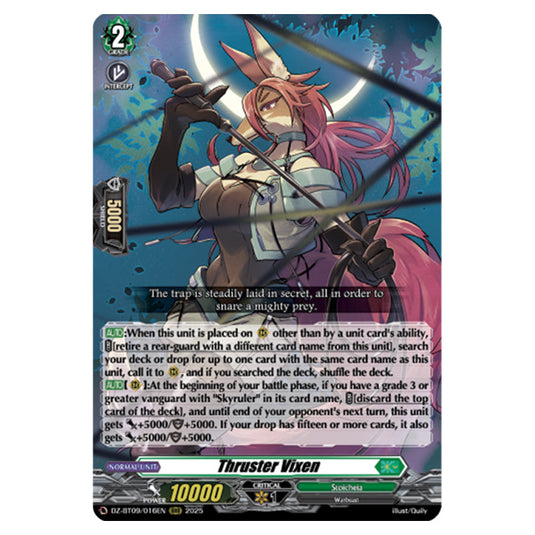 Thruster Vixen DZ-BT09/016EN card from the Cardfight!! Vanguard set Super Brave Detonation