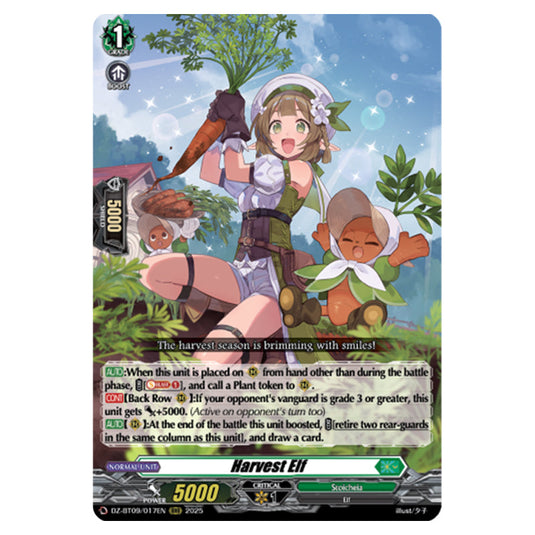 Harvest Elf DZ-BT09/017EN card from the Cardfight!! Vanguard set Super Brave Detonation
