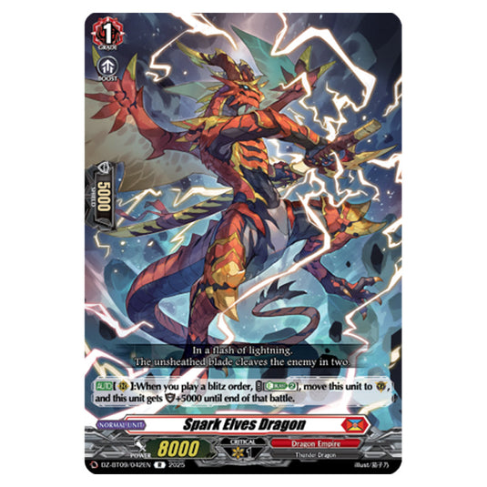 Spark Elves Dragon DZ-BT09/042EN card from the Cardfight!! Vanguard set Super Brave Detonation