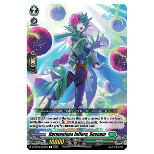 Harmonious Inflore, Roseum DZ-BT09/062EN card from the Cardfight!! Vanguard set Super Brave Detonation
