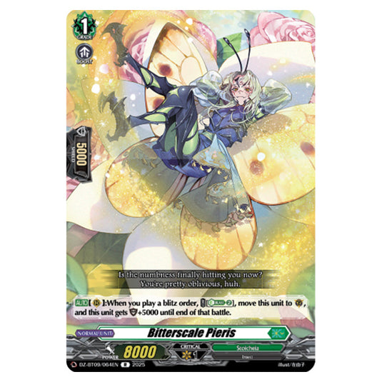 Bitterscale Pieris DZ-BT09/064EN card from the Cardfight!! Vanguard set Super Brave Detonation