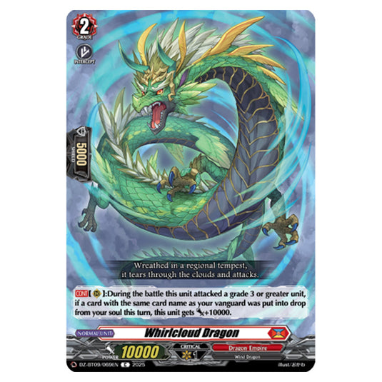 Whirlcloud Dragon DZ-BT09/069EN card from the Cardfight!! Vanguard set Super Brave Detonation
