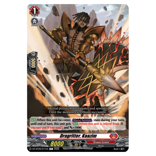 Dragritter, Kaazim DZ-BT09/071EN card from the Cardfight!! Vanguard set Super Brave Detonation