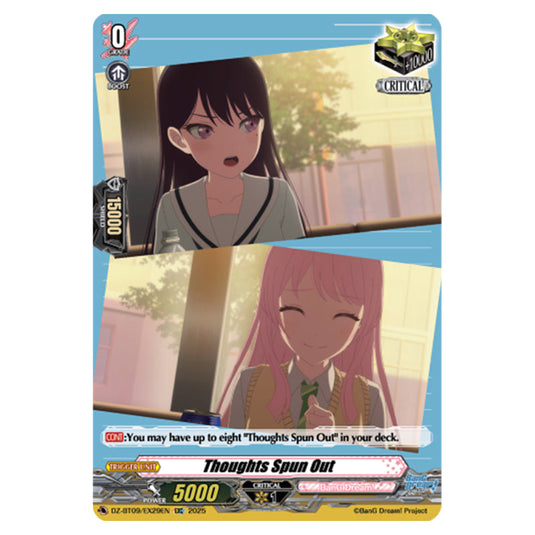 Thoughts Spun Out DZ-BT09/EX29EN card from the Cardfight!! Vanguard set Super Brave Detonation