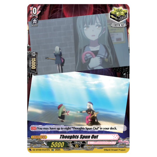 Thoughts Spun Out DZ-BT09/EX37EN card from the Cardfight!! Vanguard set Super Brave Detonation