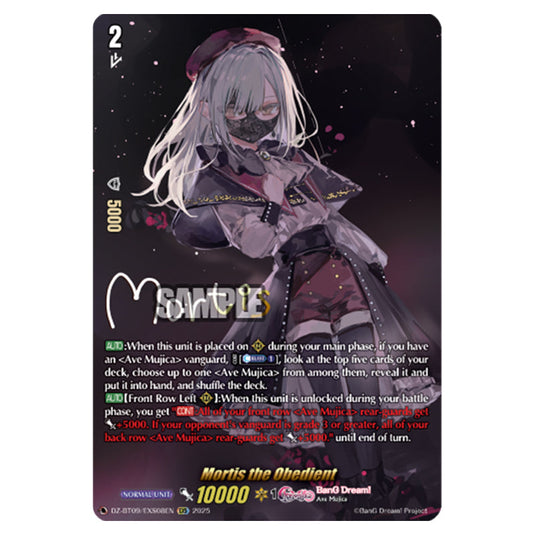 Mortis the Obedient DZ-BT09/EXS08EN card from the Cardfight!! Vanguard set Super Brave Detonation