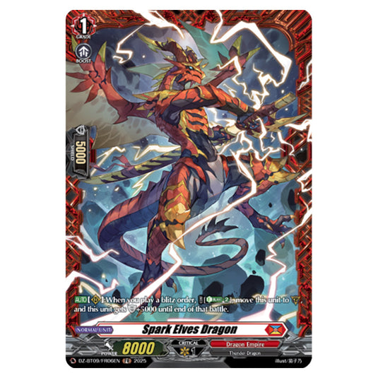Spark Elves Dragon DZ-BT09/FR06EN card from the Cardfight!! Vanguard set Super Brave Detonation