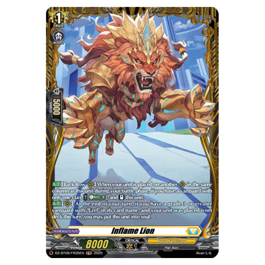 Inflame Lion DZ-BT09/FR35EN card from the Cardfight!! Vanguard set Super Brave Detonation