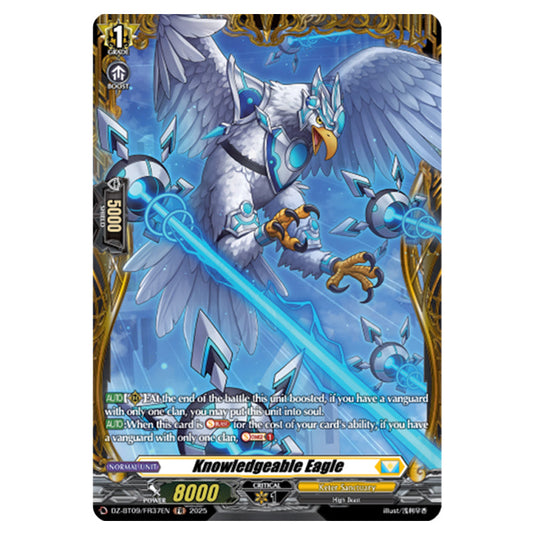 Knowledgeable Eagle DZ-BT09/FR37EN card from the Cardfight!! Vanguard set Super Brave Detonation