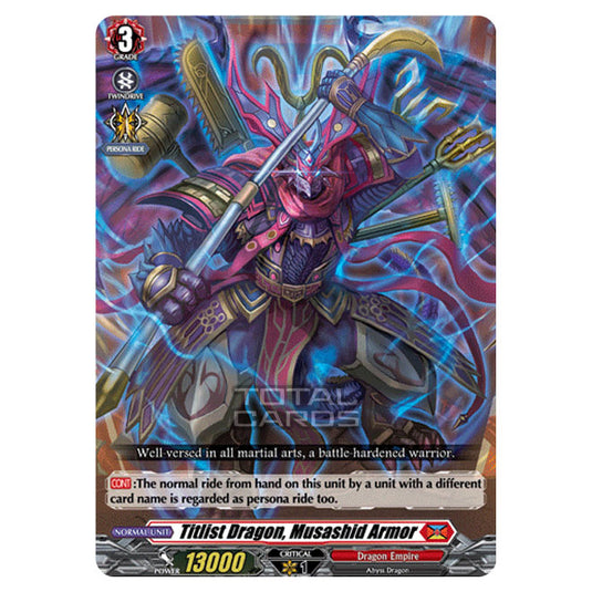 Cardfight!! Vanguard - BT-03 Advance of Intertwined Stars - Titlist Dragon, Musashid Armor (C) D-BT03/056