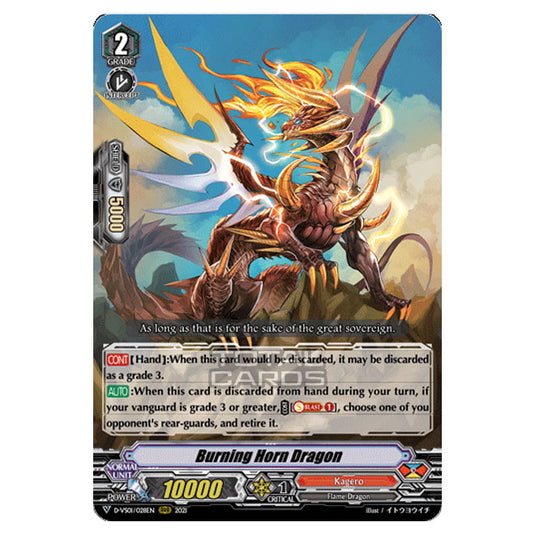 Cardfight!! Vanguard - D-VS01 - Clan Collection Vol.1 - Burning Horn Dragon (RRR) D-VS01/028