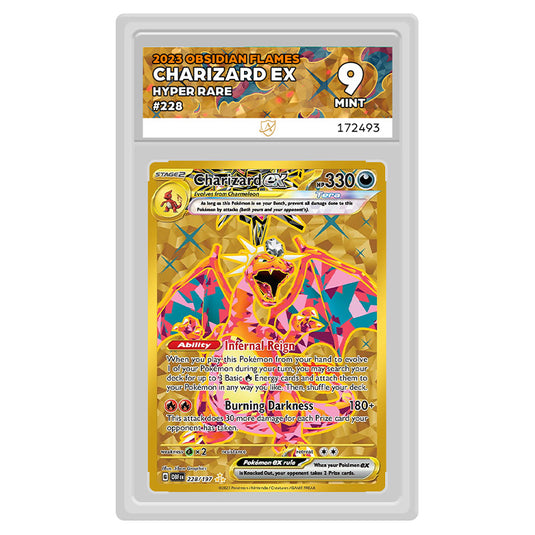 Pokemon - Scarlet & Violet - Obsidian Flames - Charizard ex - 228/197 (ACE Label 9 Graded Slab)