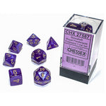Chessex - Borealis - Mini-Polyhedral 7-Die Set - Royal Purple/gold