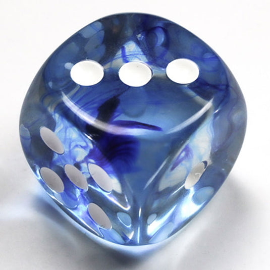 Chessex - Signature 16mm D6 -  Nebula - Dark Blue with White