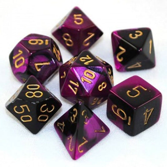 Chessex Gemini Polyhedral 7-Die Set - Black-Purple w/Gold