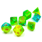 Chessex - Gemini - Polyhedral 7-Die Set - Plasma Green-Teal/orange