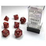 Chessex - Glitter - Mini-Polyhedral 7-Die Set - Ruby/gold