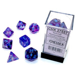 Chessex - Nebula - Mini-Polyhedral 7-Die Set - Nocturnal/blue