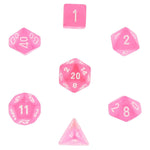 Chessex -  Polyhedral 10mm 7-Die Set - Pink/White