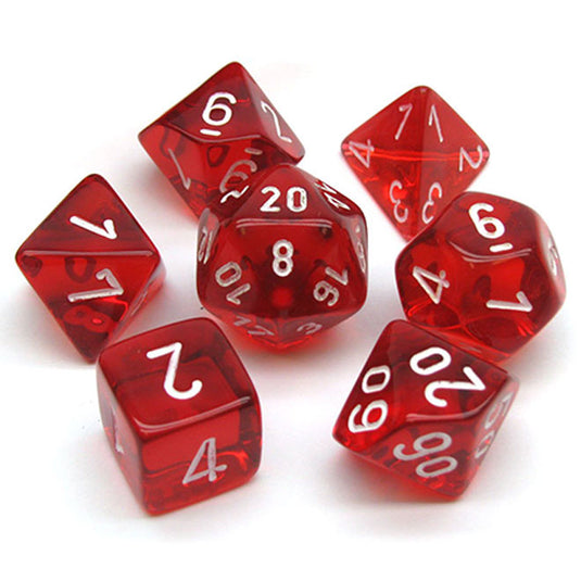 Chessex - Translucent - Mini-Polyhedral 7-Die Set - Red/white