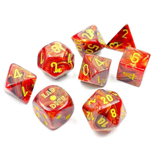 Chessex - Vortex - Polyhedral 7-Die Set - Underworld/yellow