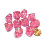 Chessex - Borealis Pink/silver-  Luminary Set of Ten - D10s