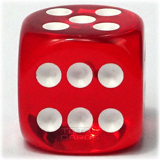 Chessex - Translucent 16mm D6 w/pips - Red w/White