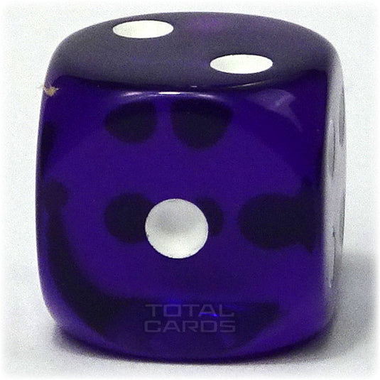 Chessex - Translucent 16mm D6 w/pips - Purple w/White