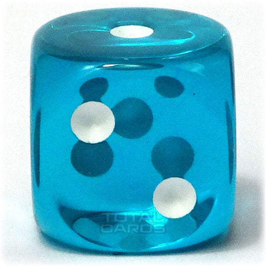 Chessex - Translucent 16mm D6 w/pips - Teal w/White