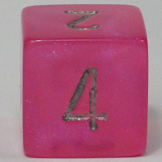 Chessex - Signature 16mm D6 -  Borealis - Pink with Silver