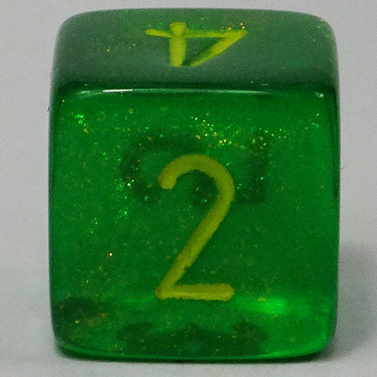 Chessex - Signature 16mm D6 -  Borealis - Maple Green with Yellow