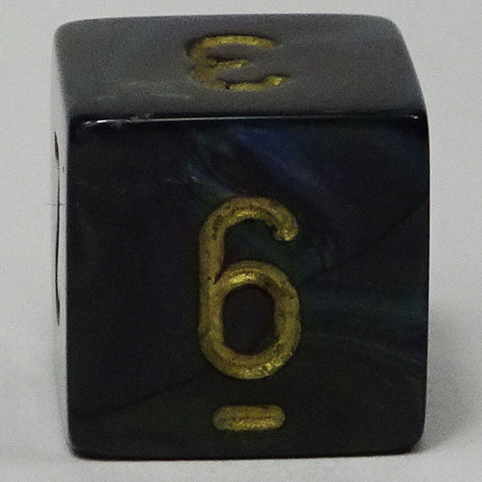 Chessex - Signature 16mm D6 -  Scarab - Jade with Gold