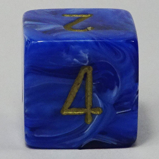 Chessex - Signature 16mm D6 -  Vortex - Blue with Gold