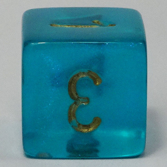 Chessex - Signature 16mm D6 -  Borealis - Teal with Gold