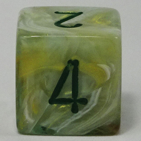 Chessex - Signature 16mm D6 -  Marble - Green with Dark Green