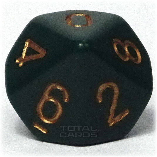 Chessex - Opaque 16mm D10 - Dusty Green w/Gold