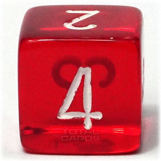 Chessex - Translucent 16mm D6 - Red w/White