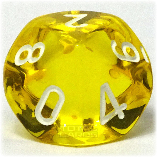 Chessex - Translucent 16mm D10 - Yelow w/White