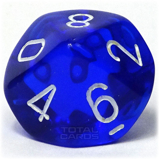 Chessex - Translucent 16mm D10 - Blue w/White