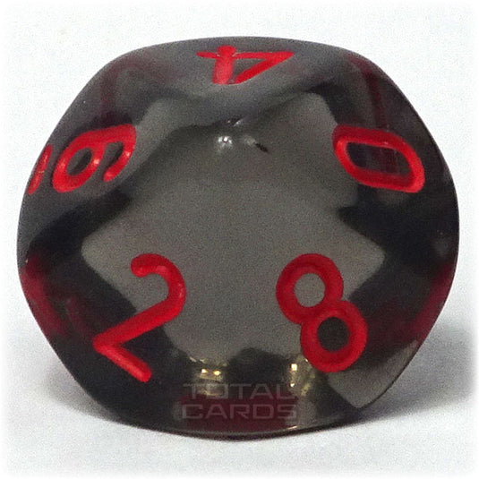 Chessex - Translucent 16mm D10 - Smoke w/Red