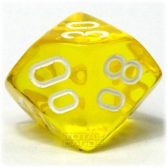 Chessex - Translucent 16mm D10/100 - Yelow w/White