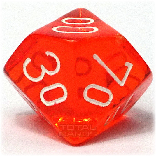 Chessex - Translucent 16mm D10/100 - Orange w/White