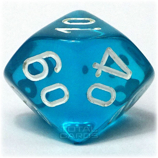 Chessex - Translucent 16mm D10/100 - Teal w/White