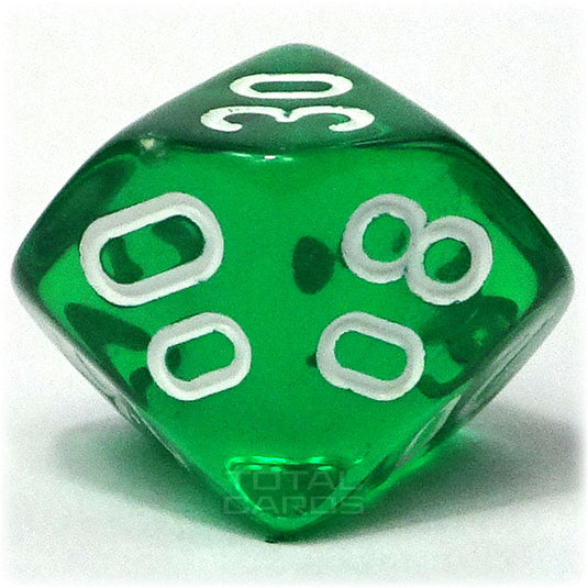 Chessex - Translucent 16mm D10/100 - Green w/White