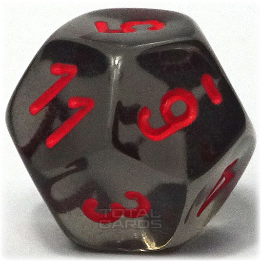 Chessex - Translucent 16mm D12 - Smoke w/Red