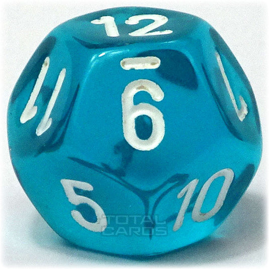 Chessex - Translucent 16mm D12 - Teal w/White