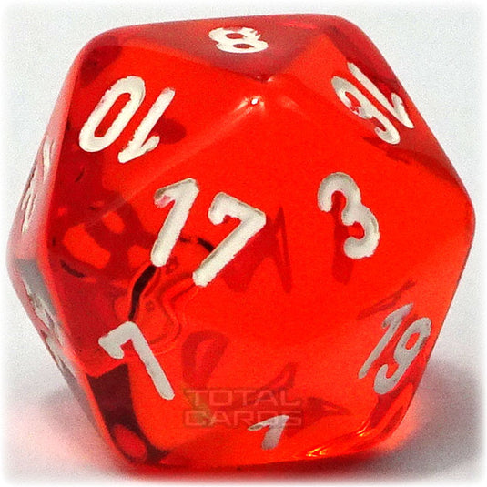 Chessex - Translucent 16mm D20 - Orange w/White