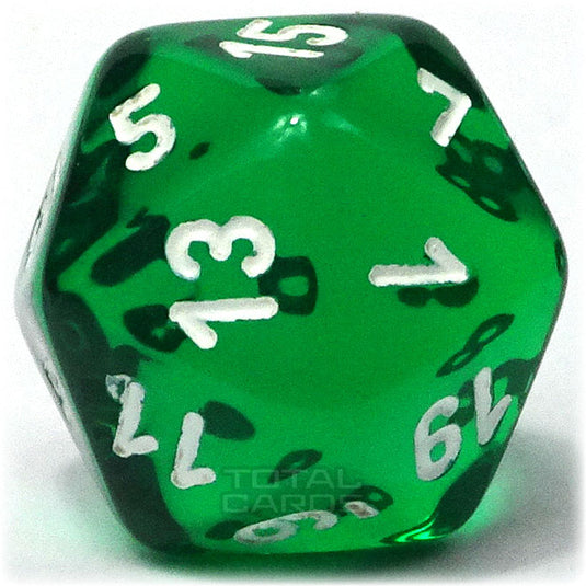 Chessex - Translucent 16mm D20 - Green w/White