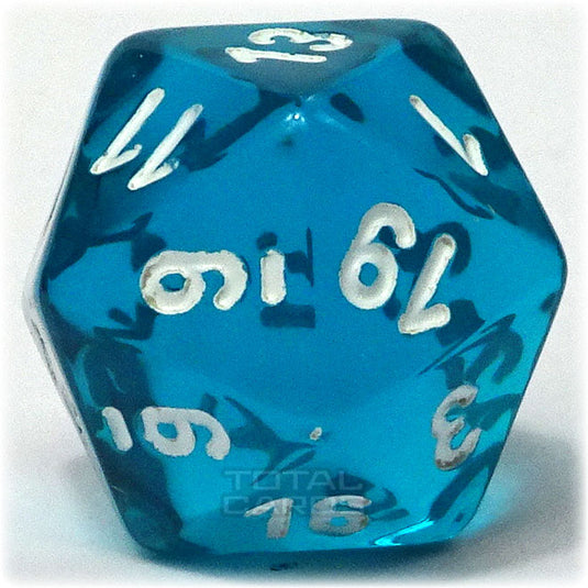 Chessex - Translucent 16mm D20 - Teal w/White